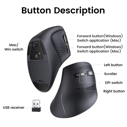 UGREEN Vertical Mouse Wireless Bluetooth5.0