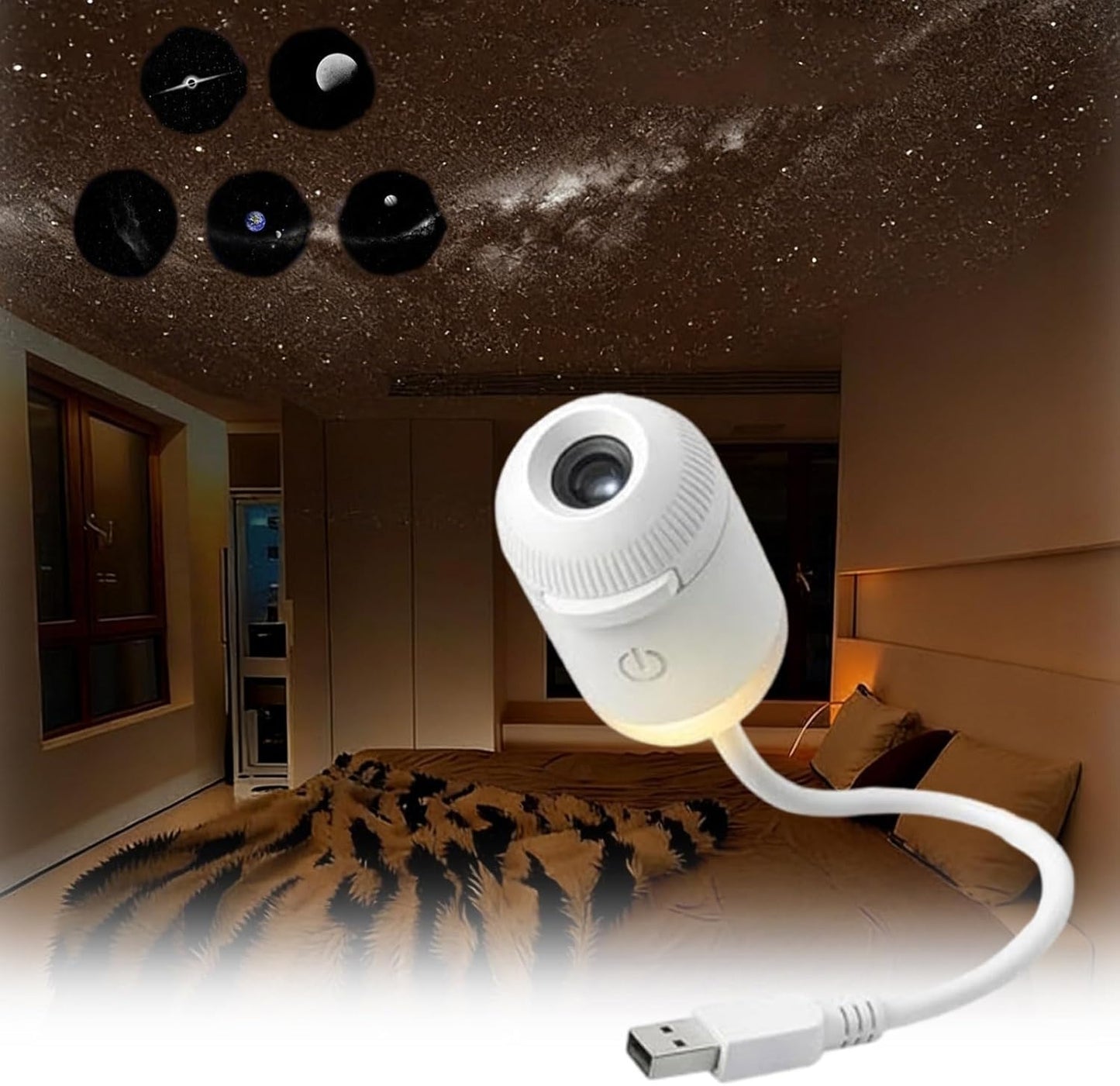 2-in-1 Galaxy Projector Night Light