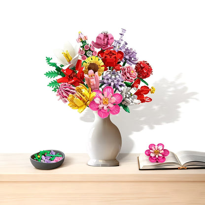 Flower Building Blocks Set For Adults,
