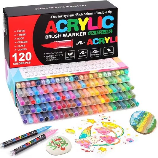 ACHIVER 120 Colors Acrylic Paint Markers