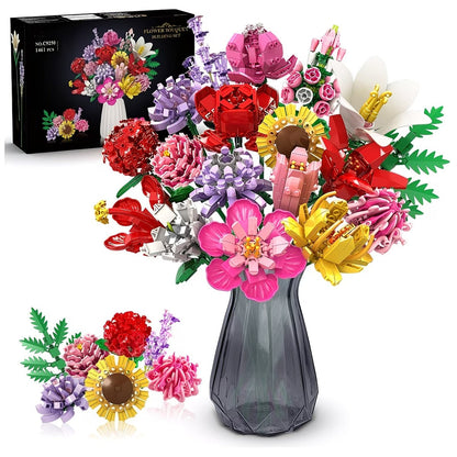 Flower Building Blocks Set For Adults,