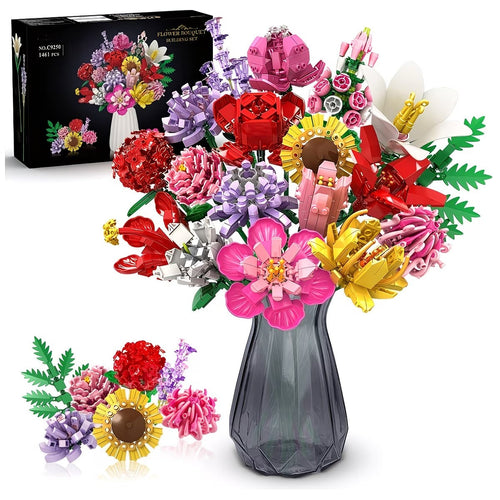 Flower Building Blocks Set For Adults,