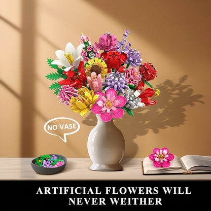 Flower Building Blocks Set For Adults,