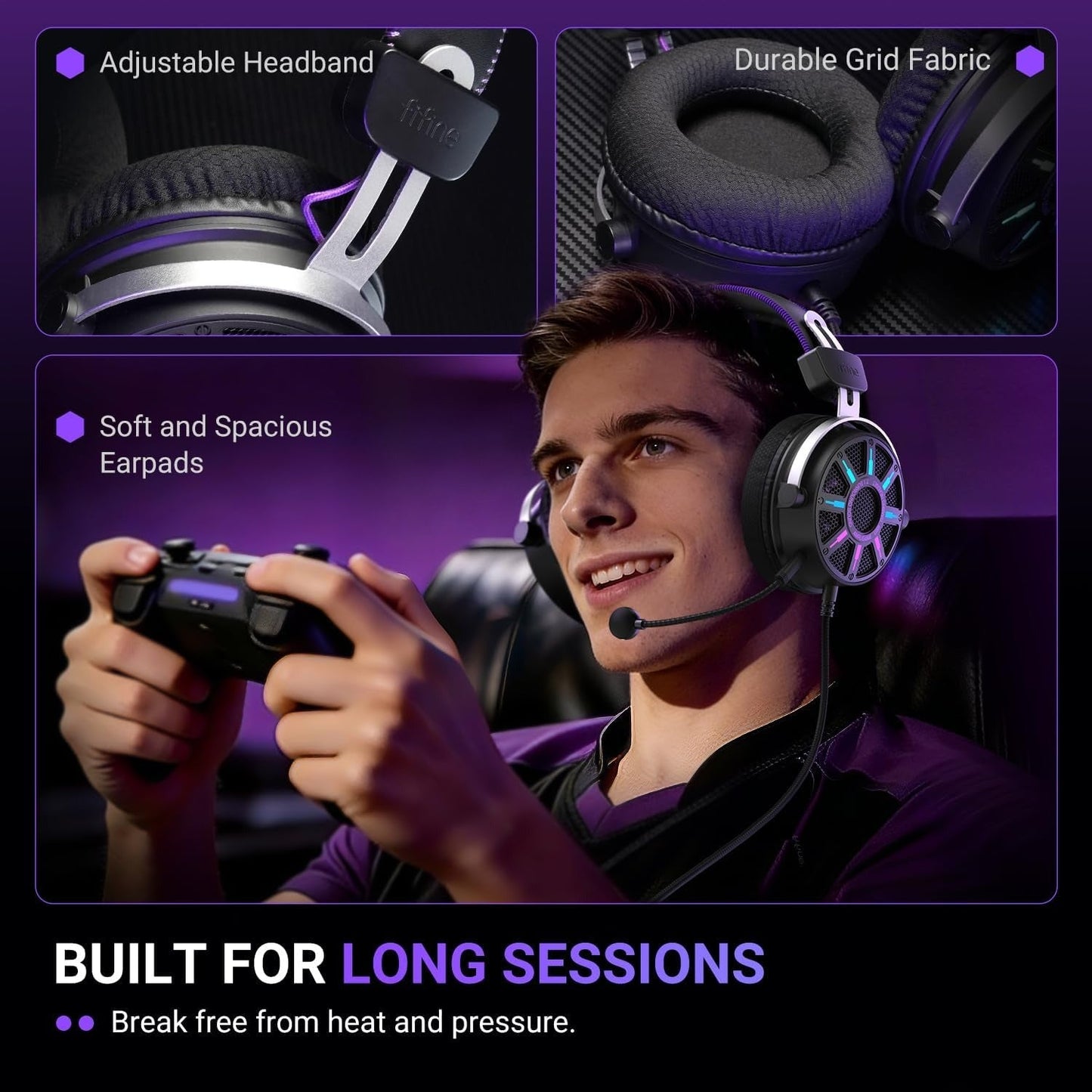 FIFINE Wired Open Back Gaming Headset, Open Acoustic Audio