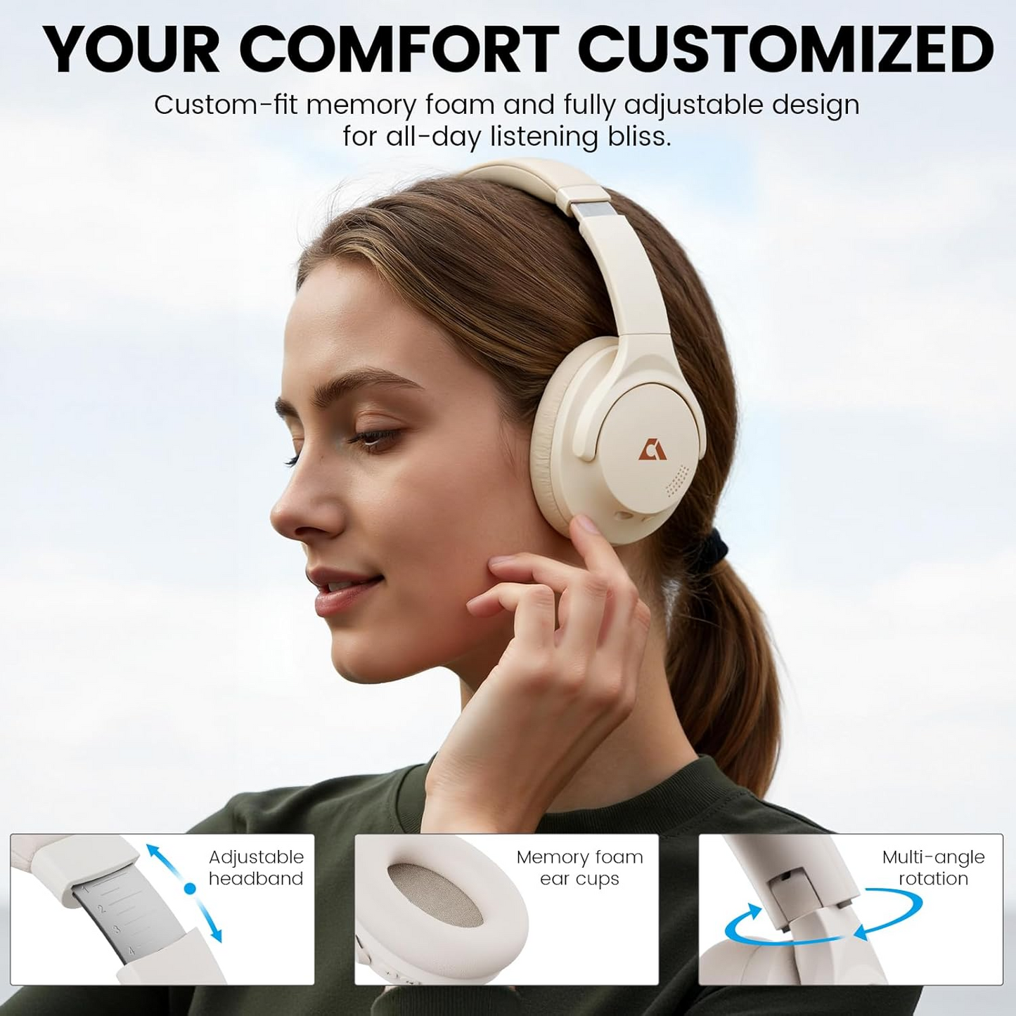 1Mii Y8+ Hybrid Active Noise Cancelling Headphones