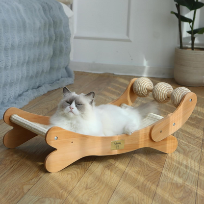 Sisal Cat Scratcher Bed with 3 Toy Balls for Indoor Cats