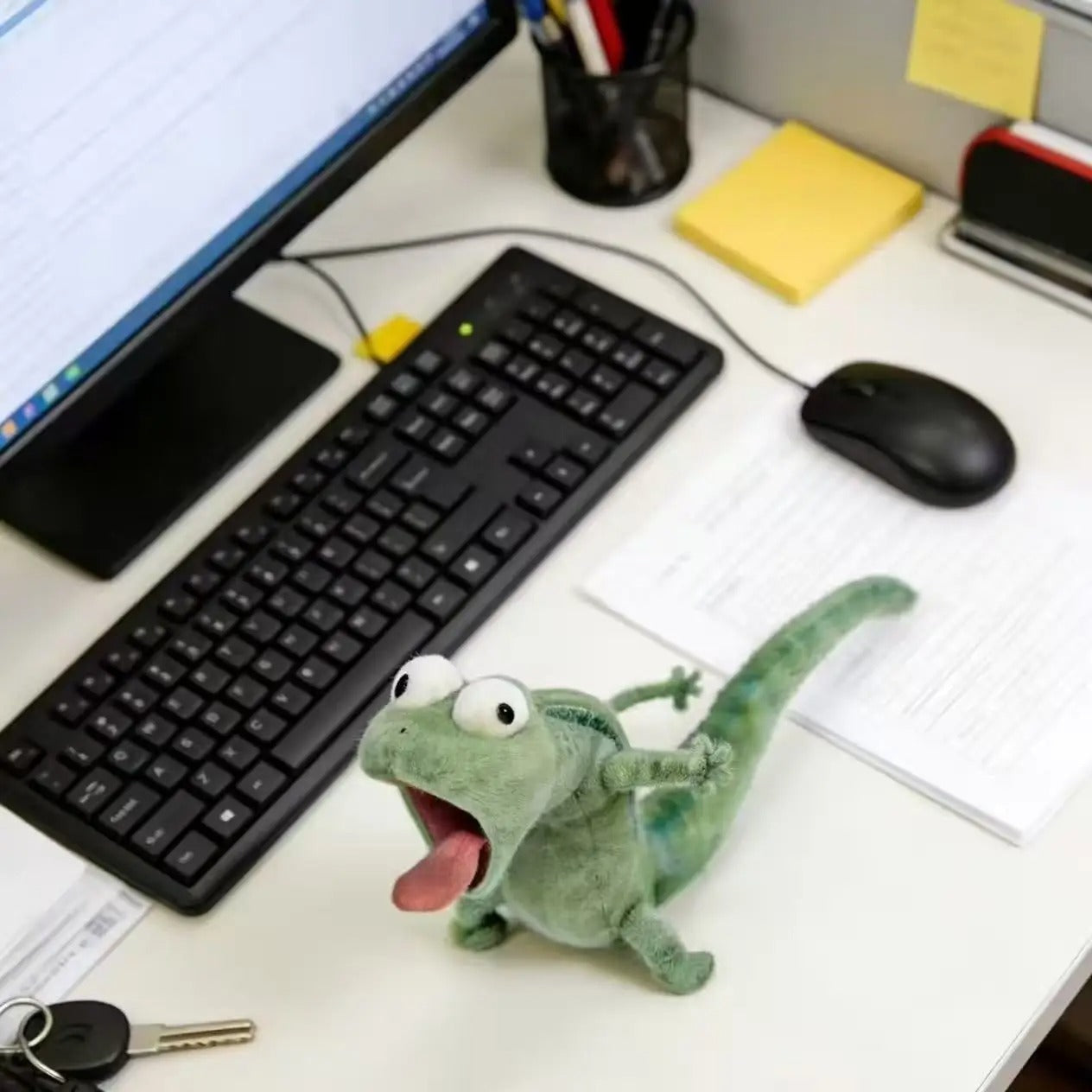 Green Lizard Keychain Cute Doll