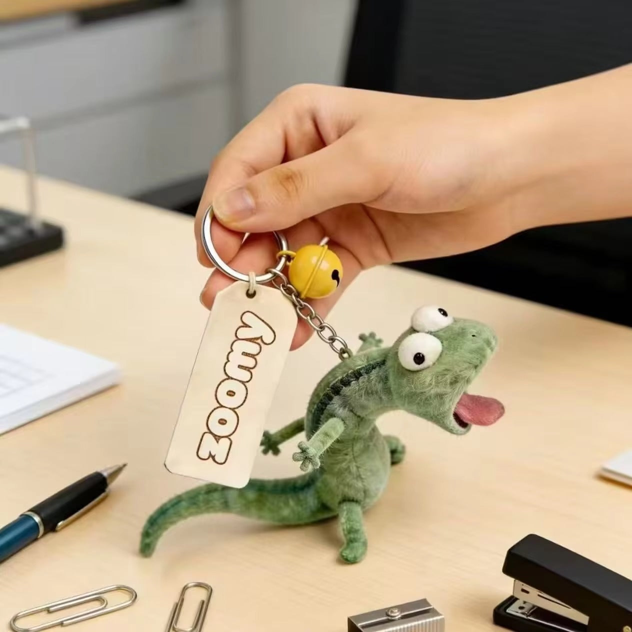 Green Lizard Keychain Cute Doll