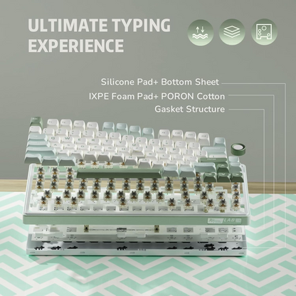 RK ROYAL KLUDGE R75 Mechanical Keyboard Wired with Volume Knob